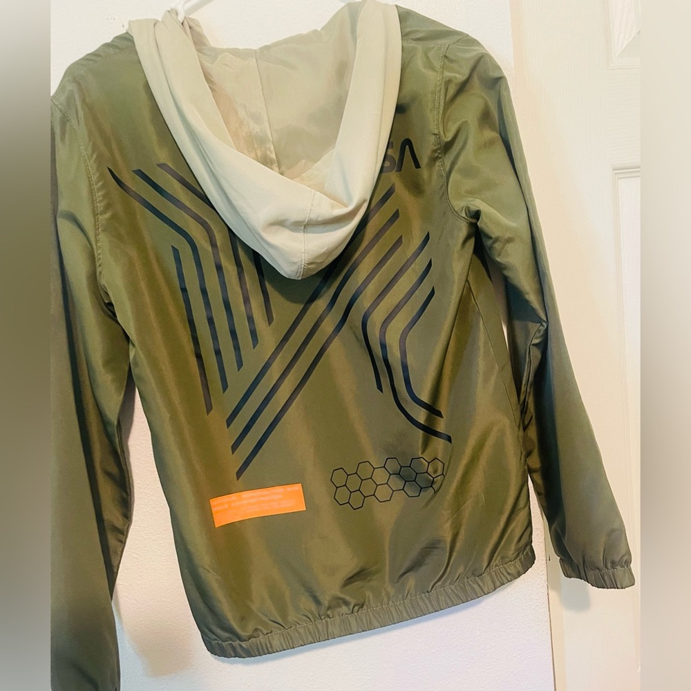 Boys active windbreaker in forest  olive color